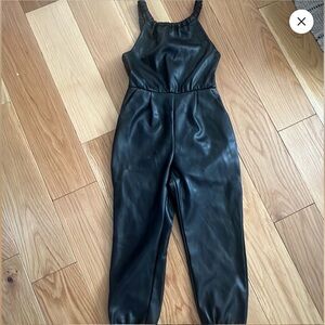 Zara Faux Leather Jumpsuit